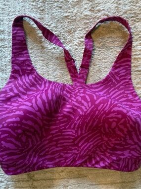 Athleta Magenta Zebra-Print Sports Bra